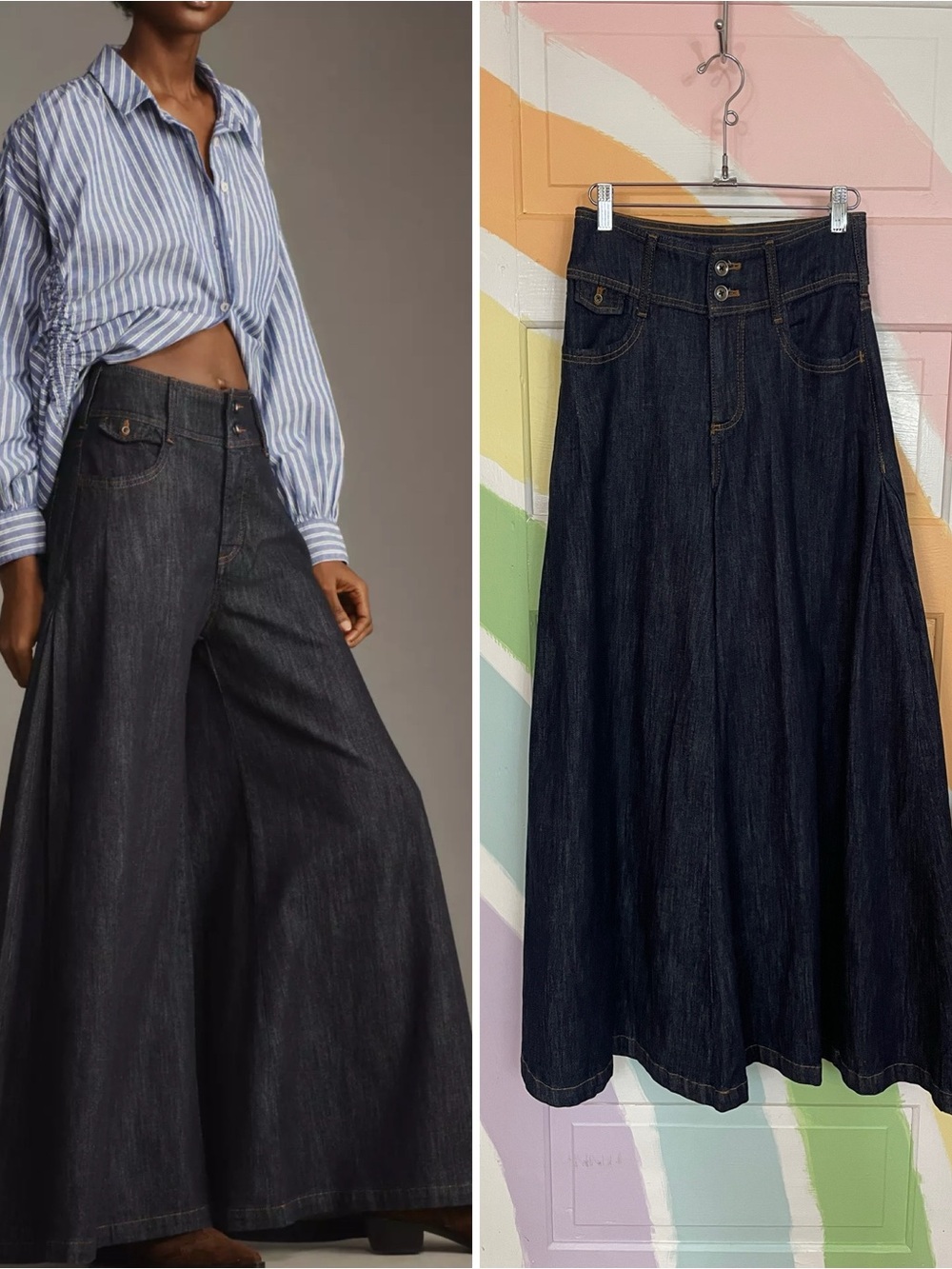 Anthropologie Pilcro Dramazzo Ultra Wide-Leg Jeans Palazzo Denim Sz 25 🧡🎀 - Picture 3 of 15